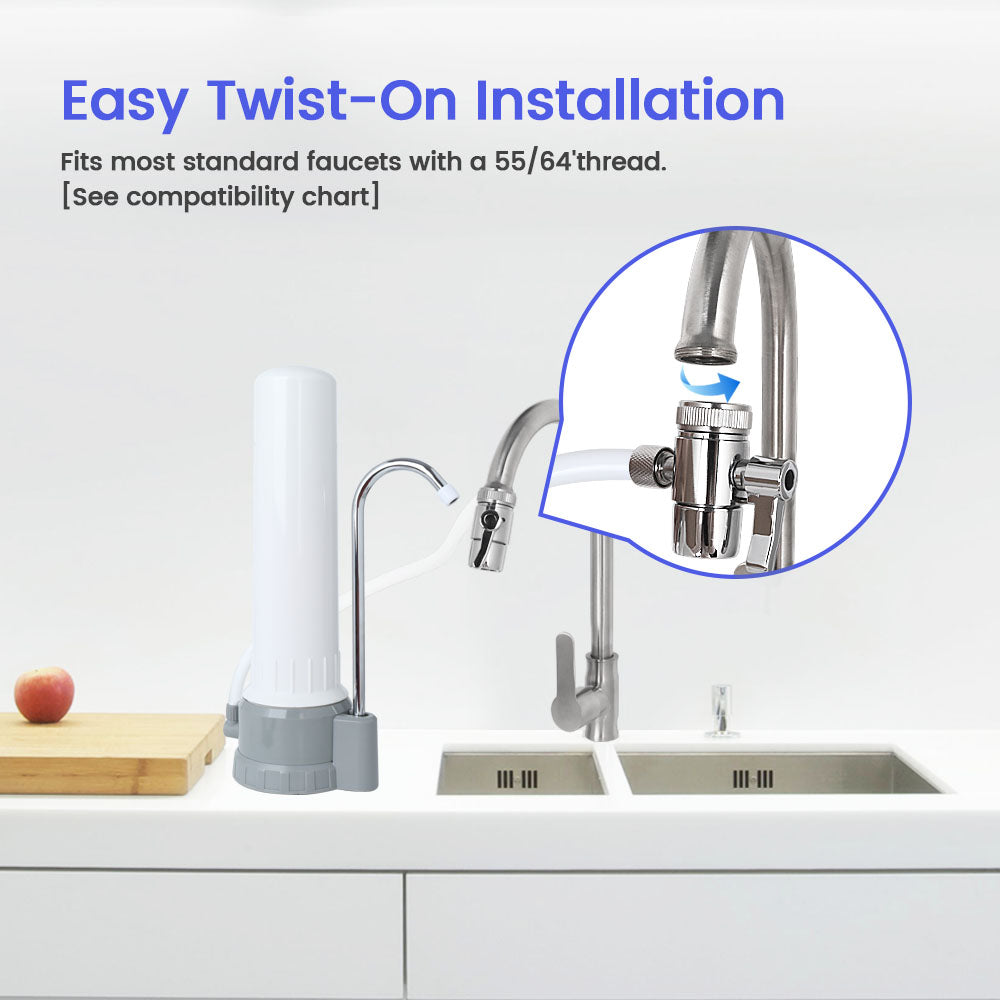 Amwater kitchen faucet water filter easy installation.