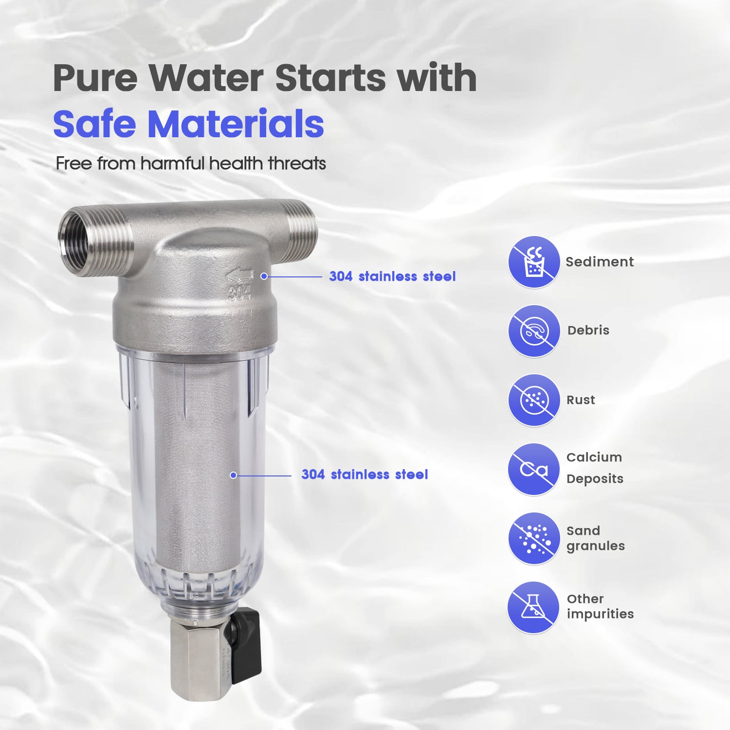 Impurities removal of spin down sediment water filter