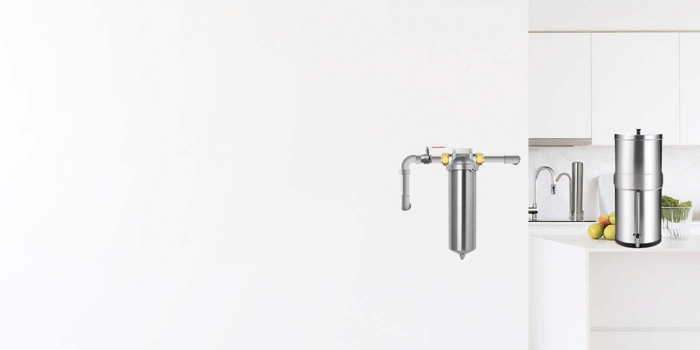 In-line filter housings and gravity filter
